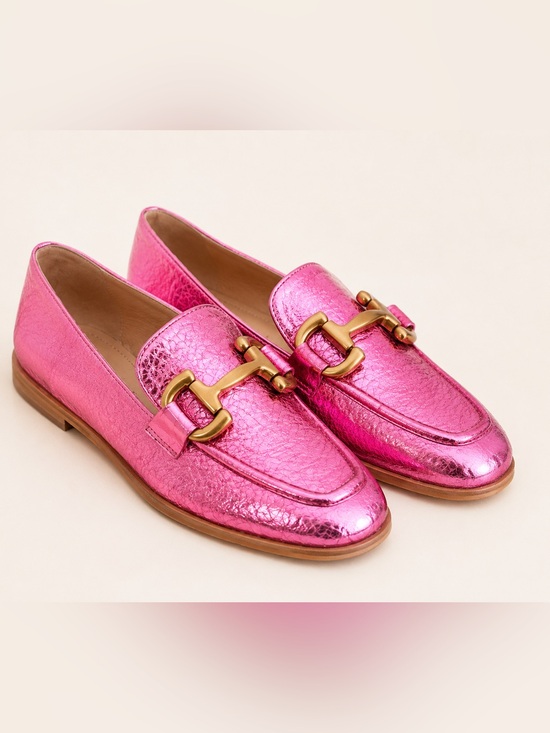Boden Shoes - Boden Iris Snaffle Loafers Pink Metallic Leather Sz 9 old money quiet luxury #31
